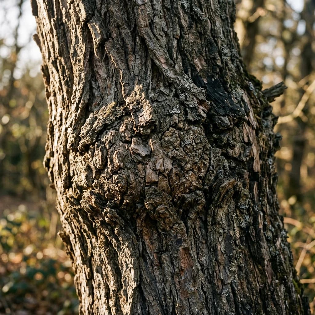 Macro detail of organic texture bark.